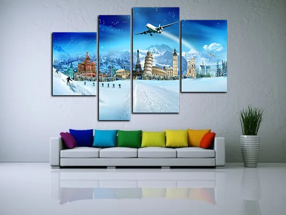 Модульная картина "Россия мир путешествий"