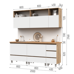 Хелен Кухня 2.0 м Крафт золотой / Графит серый