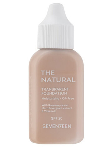 Seventeen Крем тональный The Natural Transparent Foundation, с естественным покрытием, тон №2, Натуральный бежевый, 35 мл