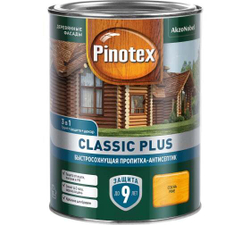 Пропитка декоративная для защиты древесины Pinotex Classic Plus 3 в 1 сосна 0,9 л