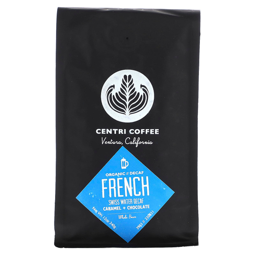 Centri Coffee, Centri Coffee, органический французский, карамель и шоколад, цельные зерна, без кофеина, 340 г (12 унций)