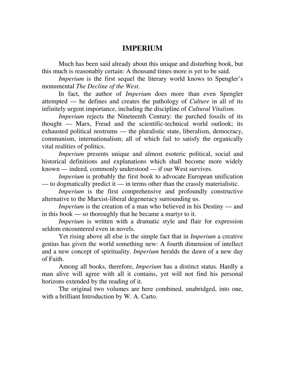 Imperium & The Proclamation of London | Francis Parker Yockey