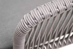 "Малага" обеденная группа на 6 персон со стульями "Марсель", каркас белый, роуп светло-серый