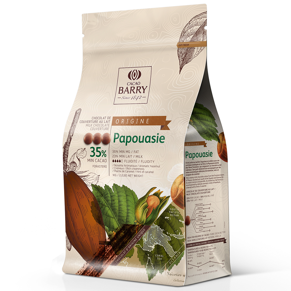 Шоколад Cacao Barry Papouasie 35%, молочый кувертюр, 1 кг