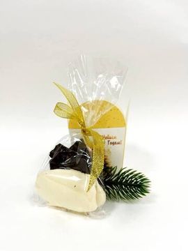 Счастье в шоколаде "Листки манго в белом и тёмном шоколаде" в стаканчике , 100гр