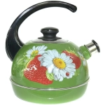 Чайник эмалированный 3,5л «Клубника с ромашкой» Т04/35/07/05/Н13