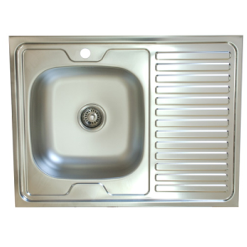 мойка накладная КромРус S-420 60x80 0,4 с сифоном правая