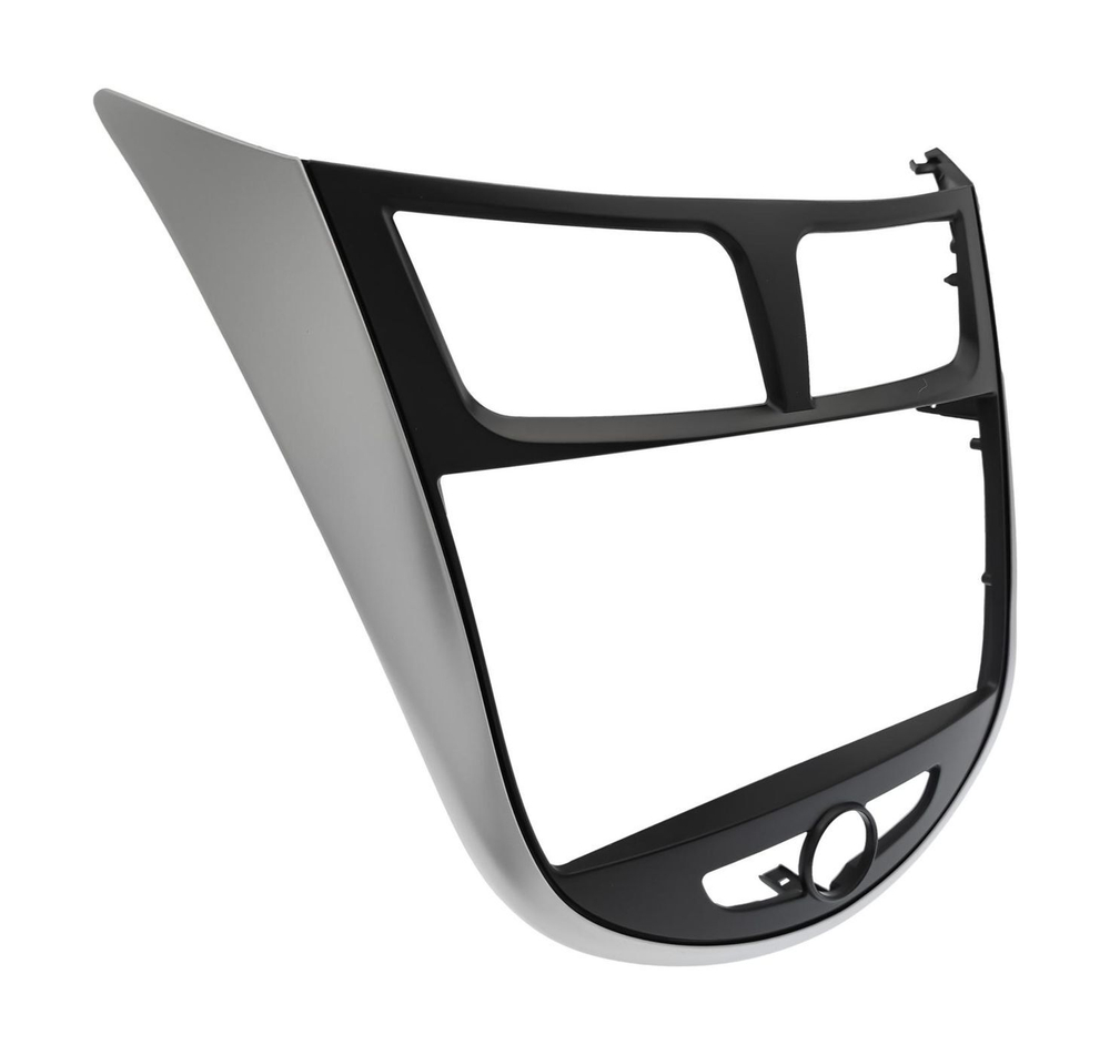 Магнитола для Hyundai Solaris 1 2010-2016 (рамка серебристо-черная тип 3) - FarCar BM7011F3 на Android 13, QLED, TS10, 4Гб+32Гб, CarPlay, 4G SIM-слот