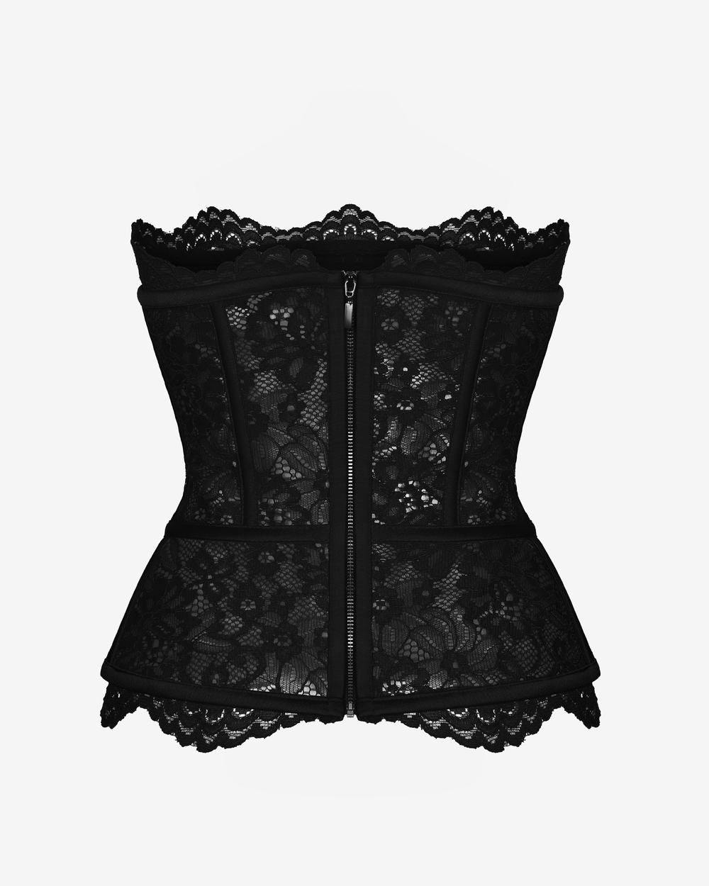 Удлиненный топ корсетного типа из кружева
