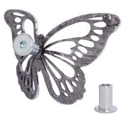 Ручка мебельная Бабочки 110 Античное серебро