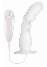 Белый вибратор для G-точки BUNNY ICY - 18 см.