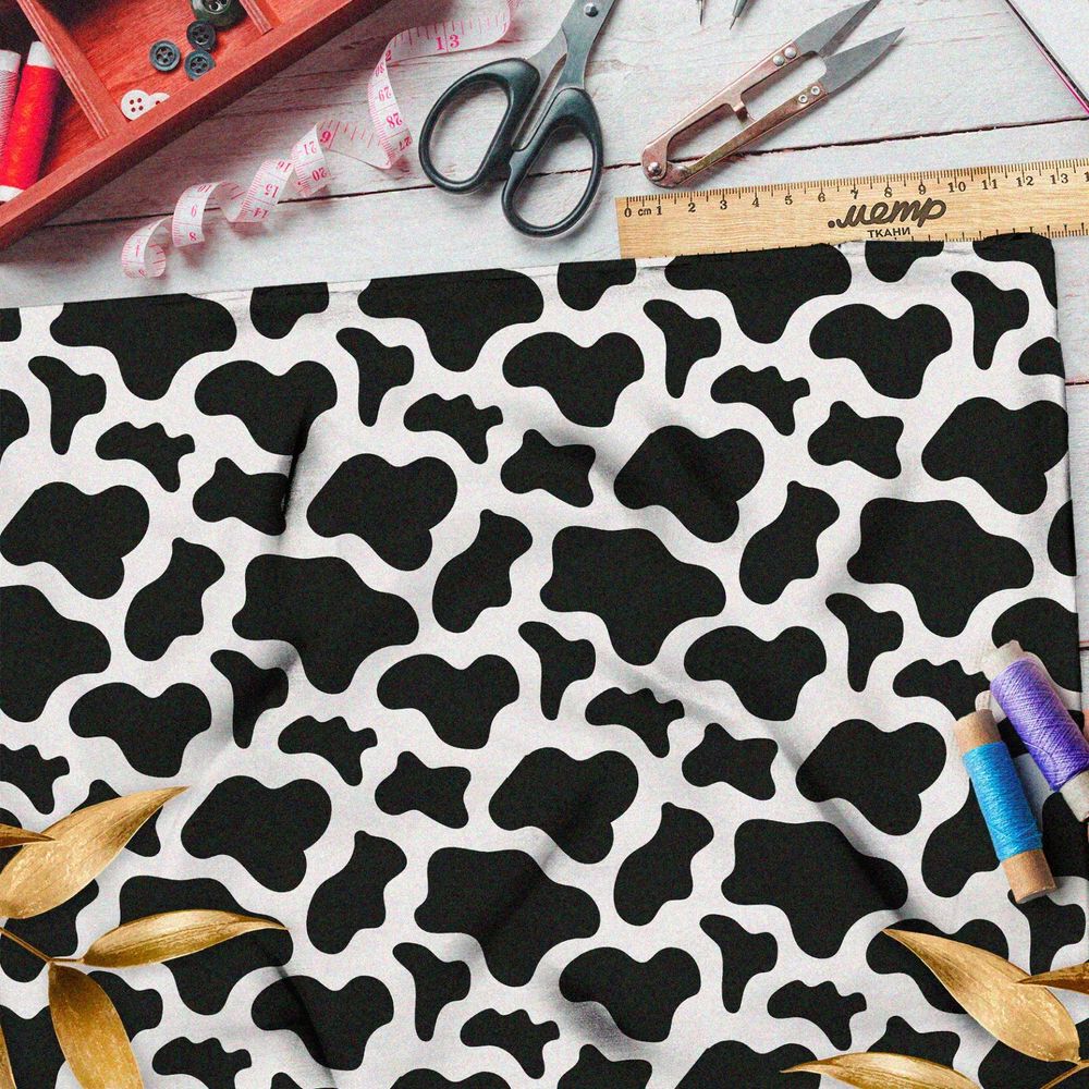 Ткань шелк Армани бежевый узор "жираф"