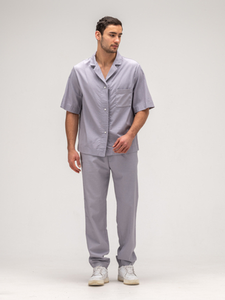 Костюм мужской льняной. Рубашка с брюками.Грей