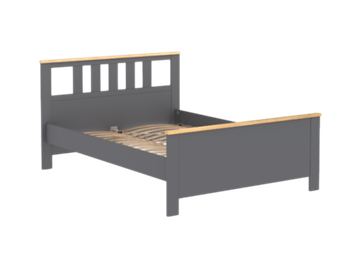 САГА кровать двойная 160х200, габариты: 173.6х208.7х100.7 см, серый/ясень