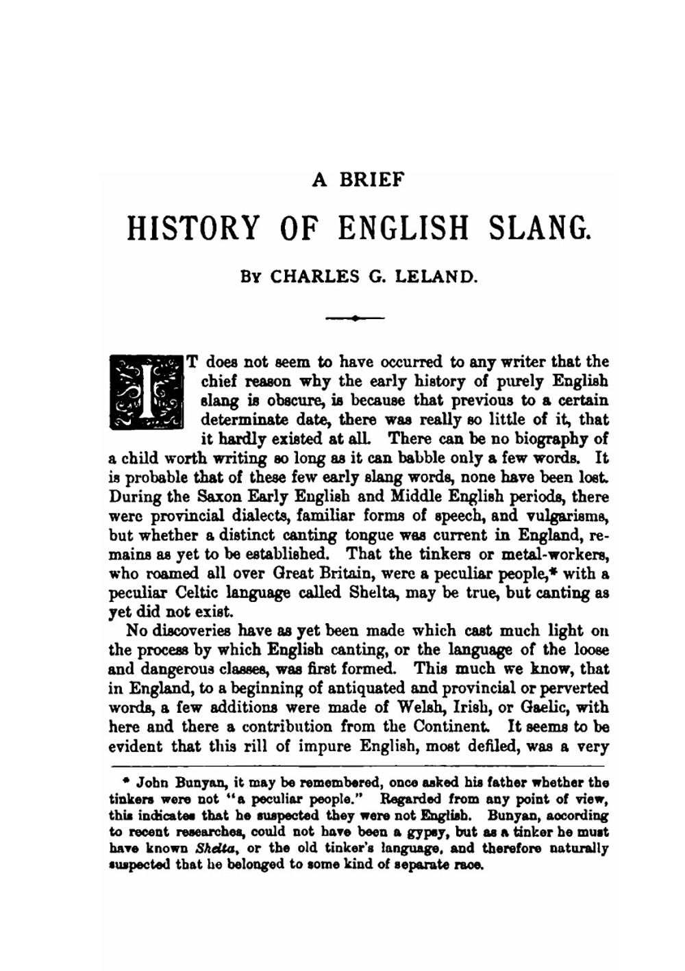 A Dictionary of Slang, Jargon & Cant. Embracing English, American, and Anglo-Indian Slang, Pidgin English, Tinker's Jargon and Other Irregular Phraseology. Volume 1 | C.G. Leland