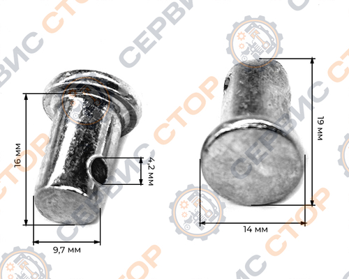 Палец ножа роторной косилки к мотоблоку L- 19мм