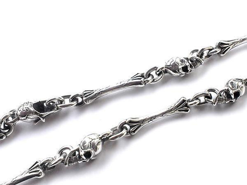 Цепь из серебра с черепами Royal Skull AZN-013.