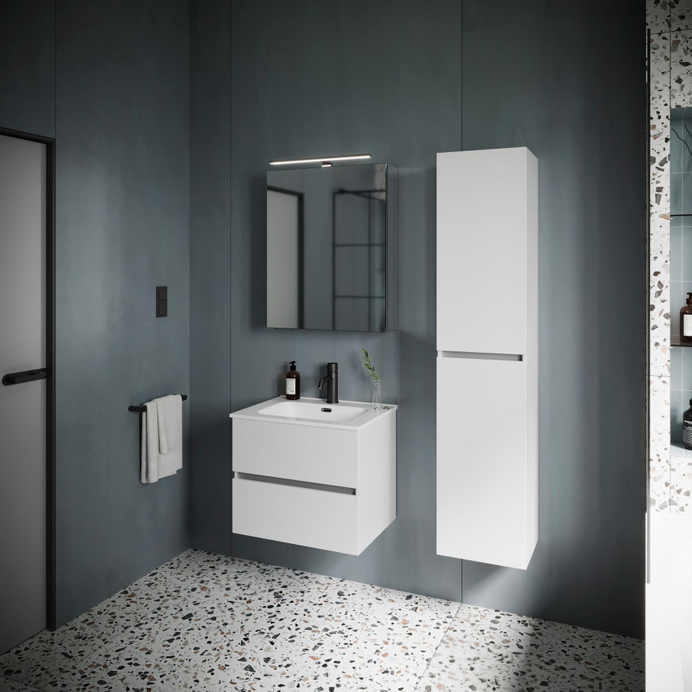 Тумба с раковиной Sancos Urban, 59 см., ламинат белый, UR60W