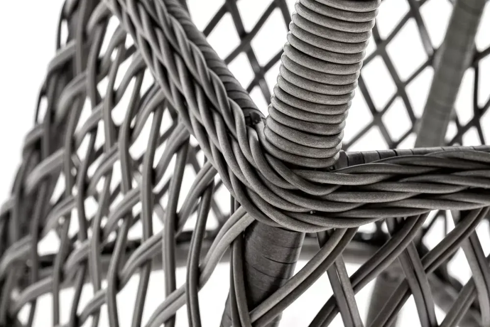 "Эспрессо" плетеный круглый стол, диаметр 80 см, цвет графит