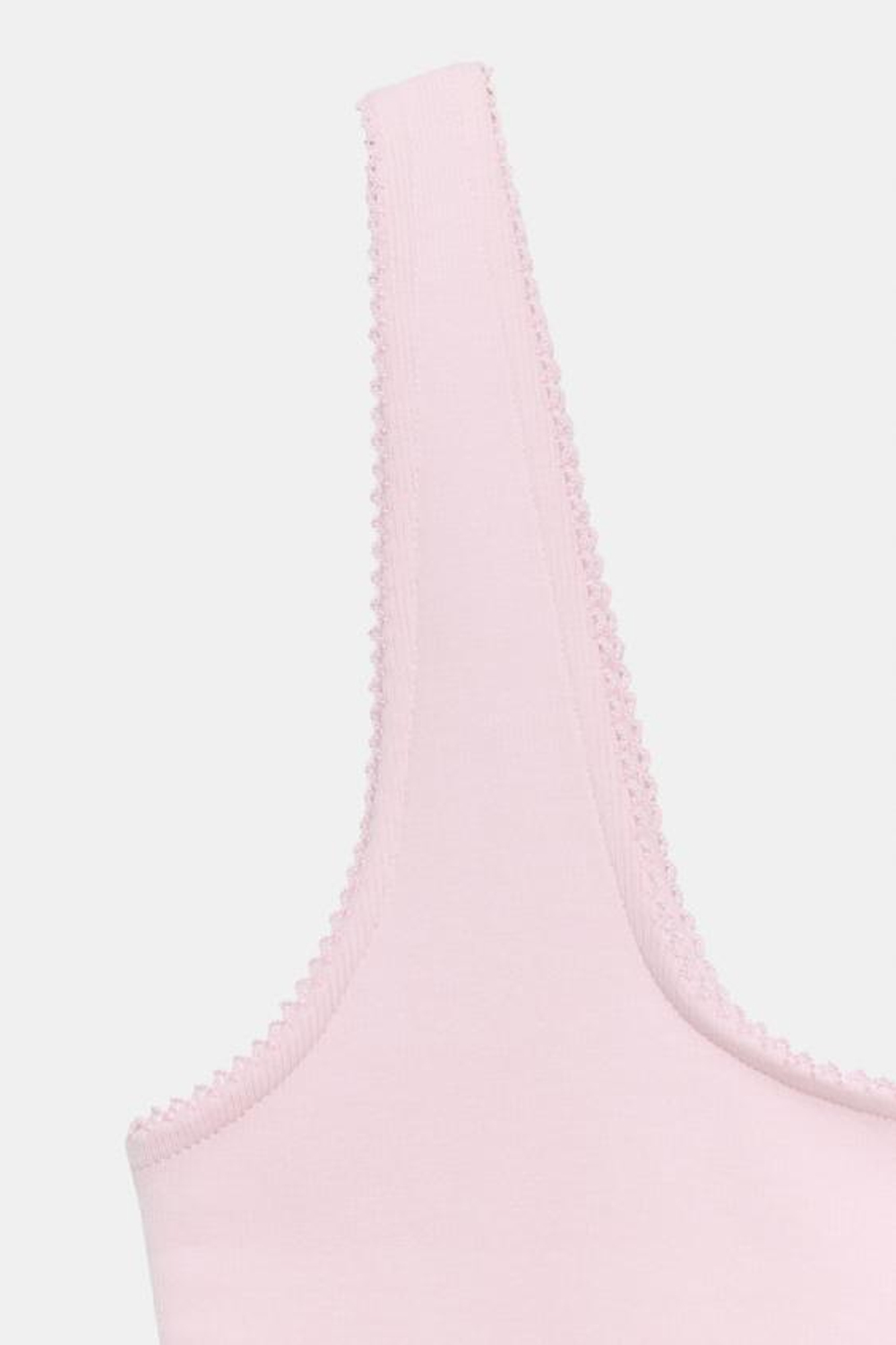ZARA ТОП В РУБЧИК НА БРЕТЕЛЯХ, ПАСТЕЛЬНО-РОЗОВЫЙ
