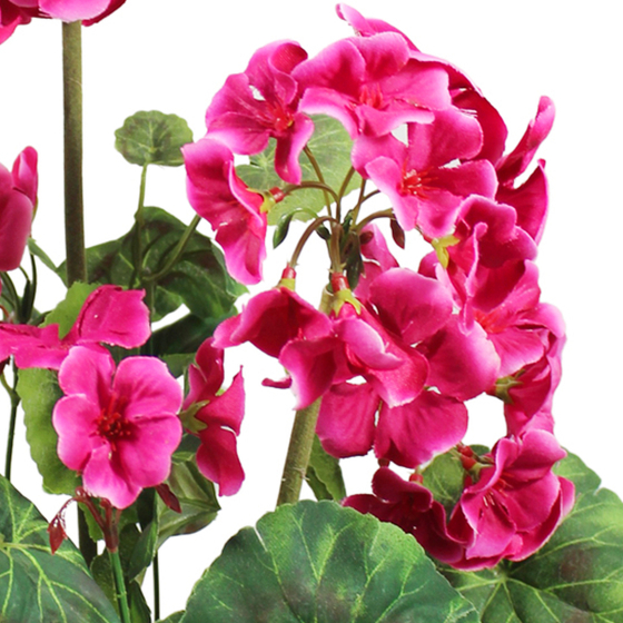 Искусственная Герань малиновая 30см в кашпо