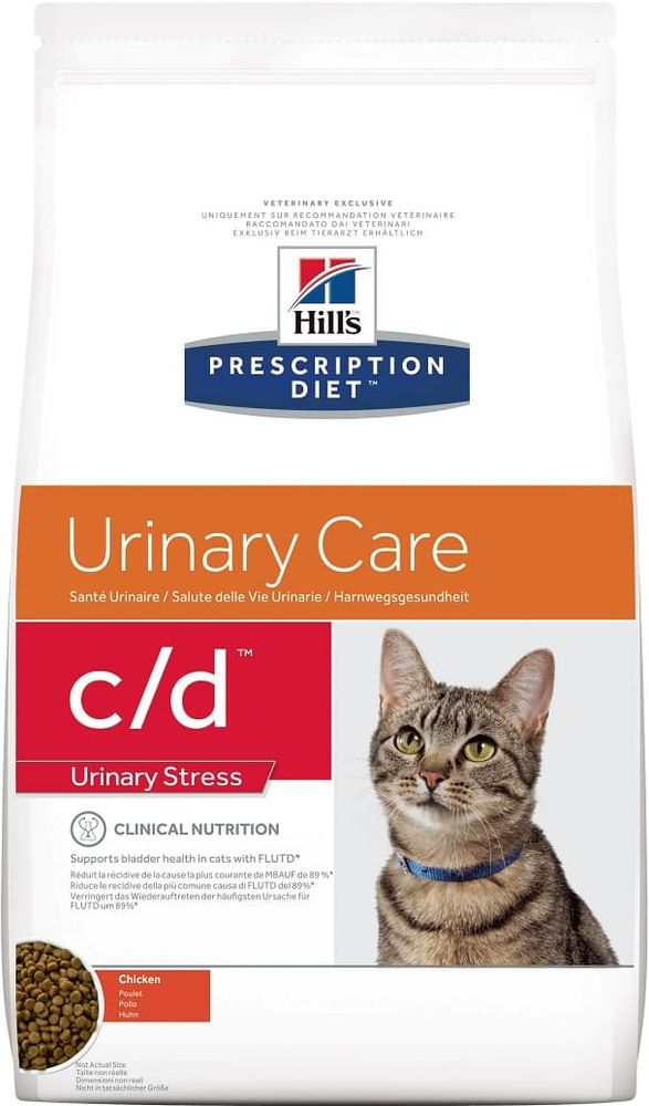 Сухой диетический корм Hill's PD c/d Urinary Stress Urinary Care для кошек с курицей, Пакет 1,5кг