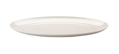 Блюдо фарф 370мм овал Гладкий край Белье 084392