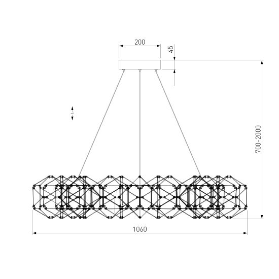 90369/15/ подвесной светильник/ черный жемчуг