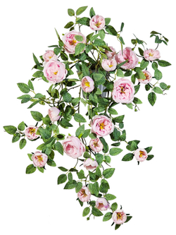 Искусственные цветы Камелия лиловая в настенном кашпо