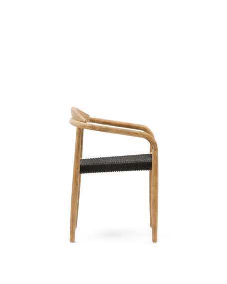Стул Glynis массив эвкалипта с черным сиденьем