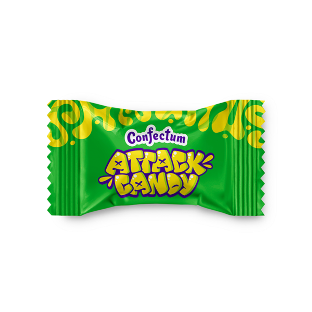 Кислая таблетированная конфета «Confectum Attack Candy» со вкусами киви и маракуйи, 500 гр х 6 шт