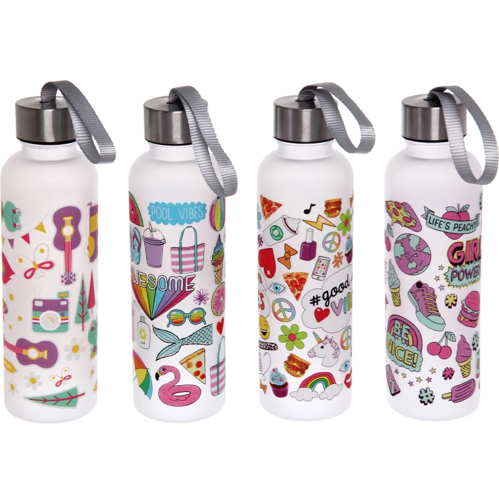 Бутылка питьевая пластиковая 600мл «Летний микс», микс цветов