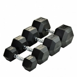 Гантель обрезиненная неразборная