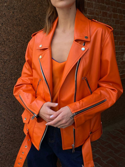 Косуха medium оранжевая мягкая кожа