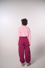 Брюки-бананы с начесом из футера "Малина"