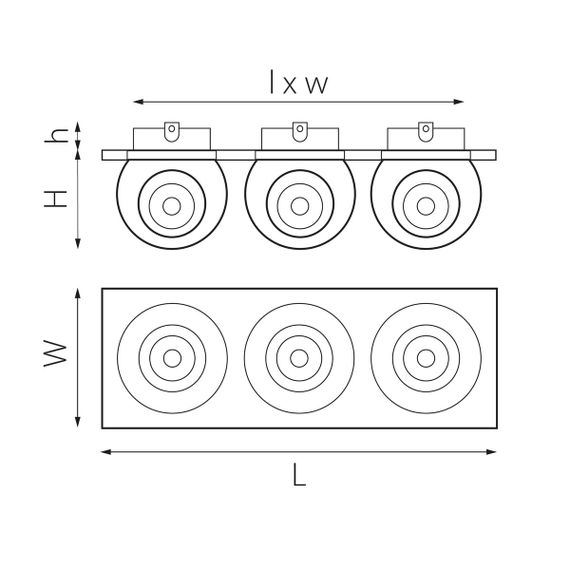 Комплект из светильника и рамки Lightstar Intero Ball (217537+217064+217064+217064) i537646464