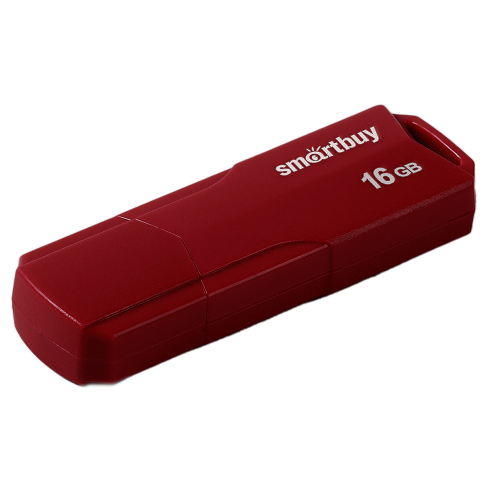 Память "Clue" 16GB, USB 2.0 Flash Drive, бордовый, Smart Buy