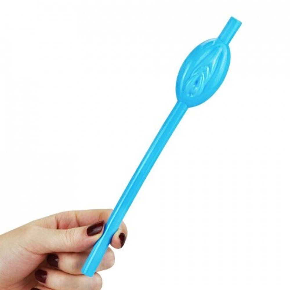 Коктейльные трубочки в виде вагины розовый/фиолетовый/бирюзовый (9 шт.)