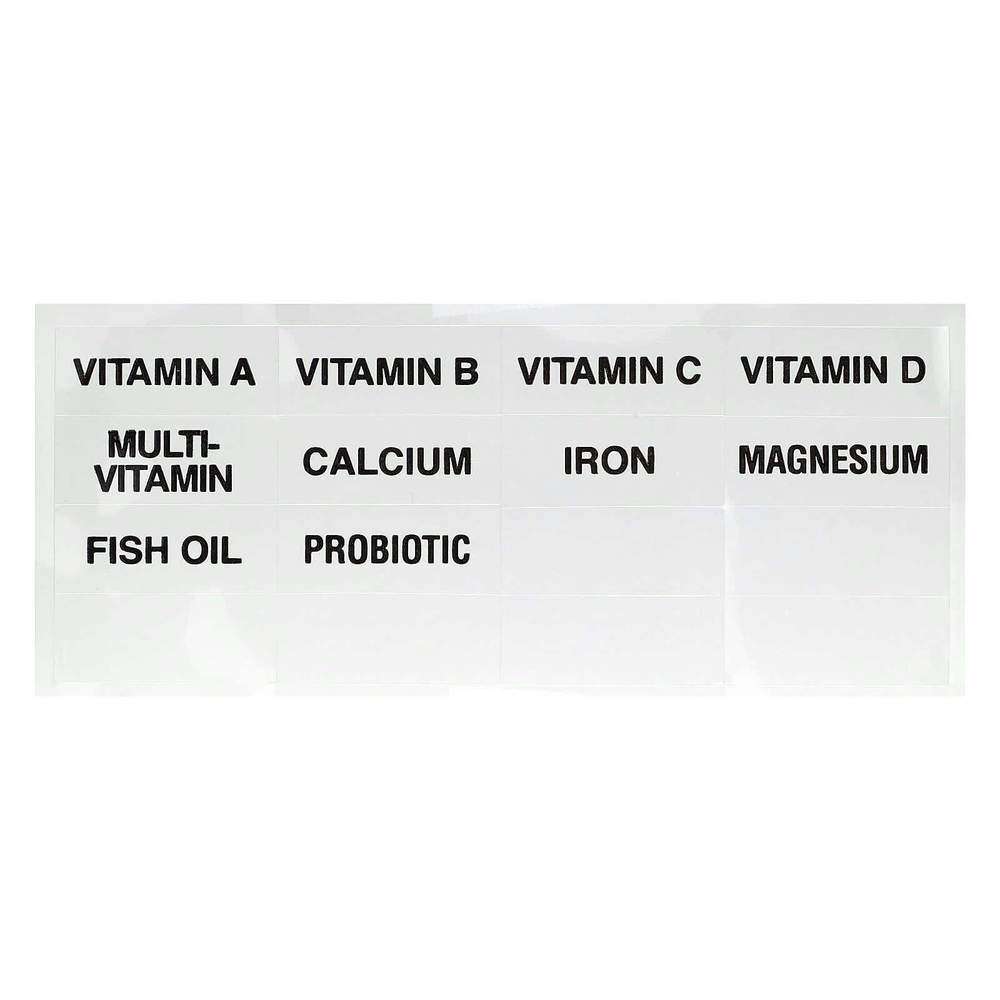 Ezy Dose, Витаминный органайзер с этикетками, синий, 1 шт.