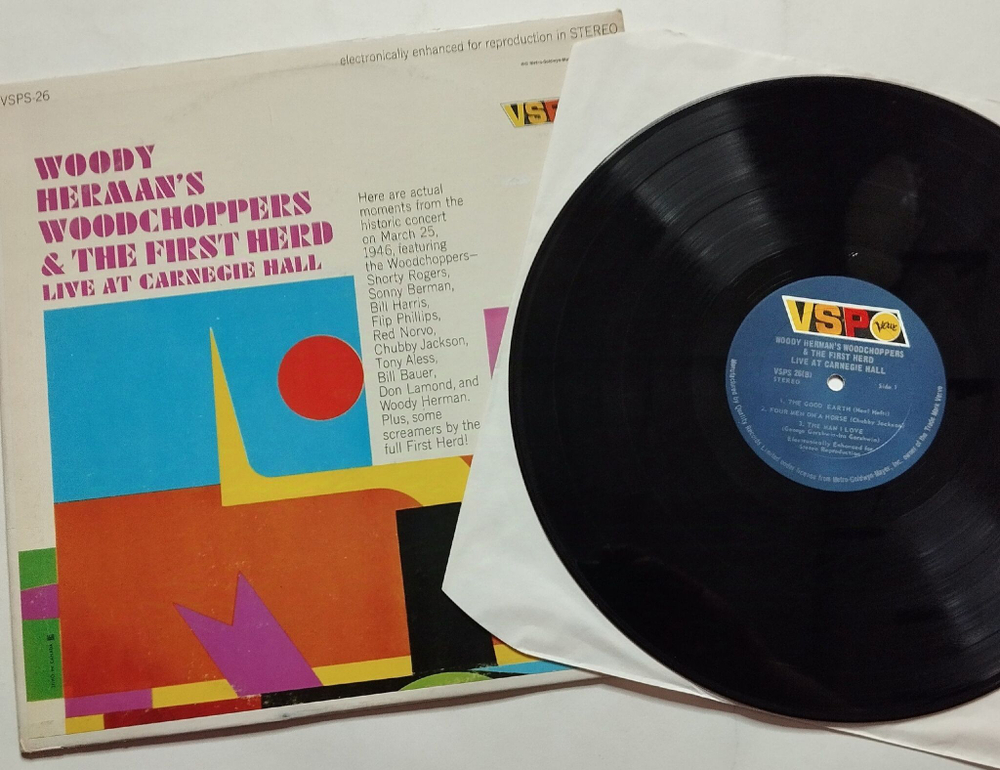 Винтажная виниловая пластинка LP Woody Herman's Woodchoppers and The First Herd Live At Carnegie Hall (USA 1966)