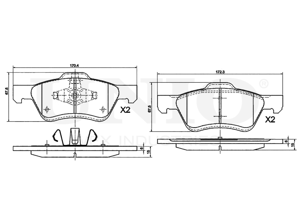 Колодки тормозные диск. передние UNIO BRP-20004