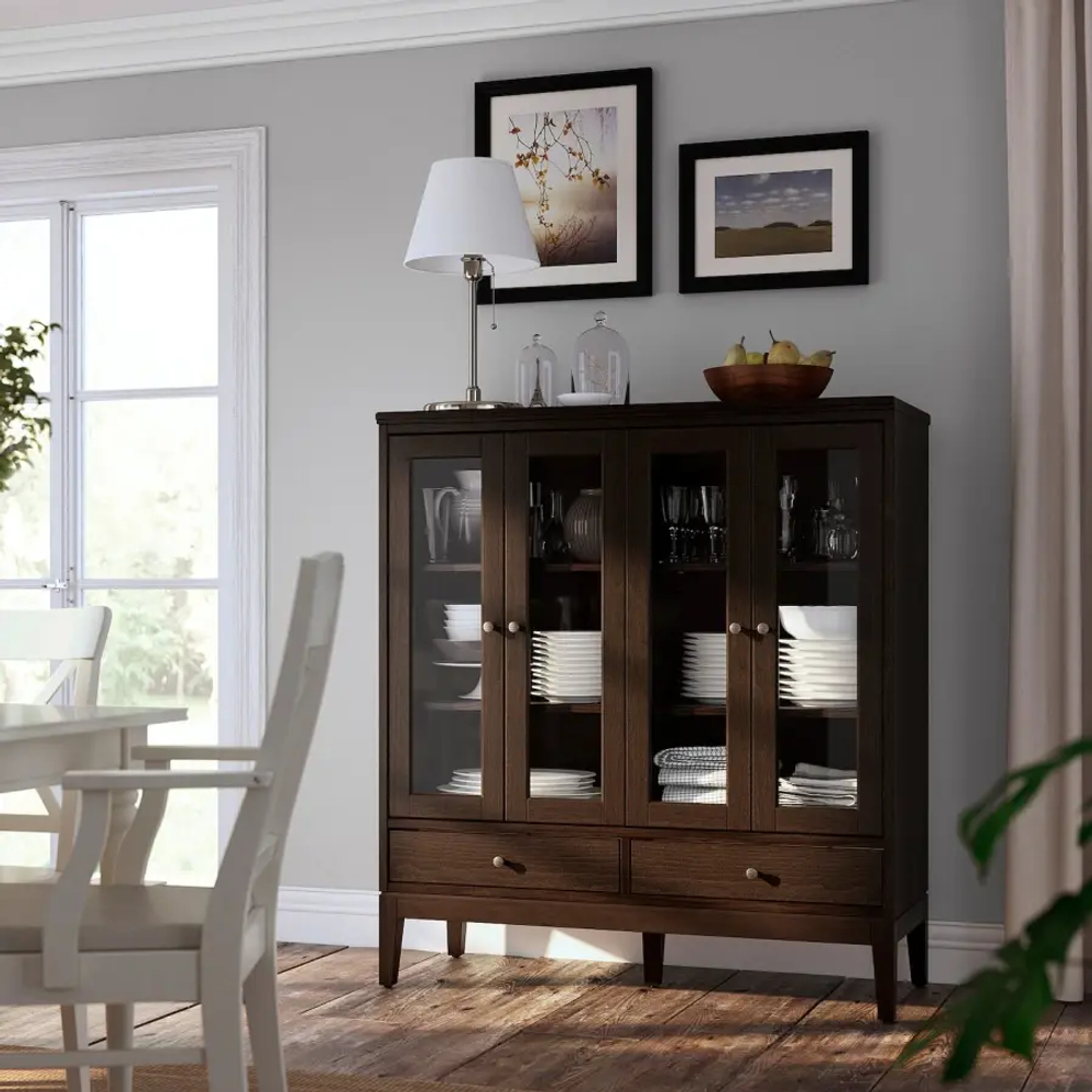 Шкаф - IDANÄS/IDANАS   IKEA/ ИДАНАС ИКЕА, 121x50x135 см, темно-коричневый