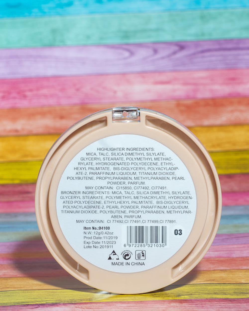 Хайлайтер+бронзер шимер для лица DoDo Girl Shimmer 2in1 Highlighter + Bronzer тон 03