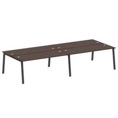 Metal System Рабочая станция на 4 места на А-образном м/к БА.СМ-4.5 Венге Цаво/Металл Антрацит 3600*