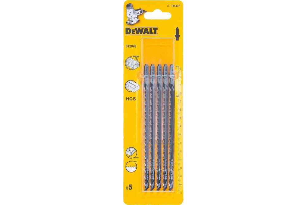 Пилки по дереву HCS (152х116 мм, шаг 4.0, пропил 100 мм, T344DP, 5 шт.) DEWALT DT2076