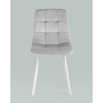 Стул Chilly велюр серебристый белые ножки