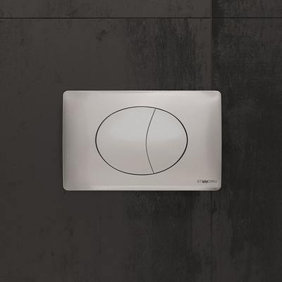 Кнопка смыва для унитаза STWORKI 230823 пластик, цвет матовый хром