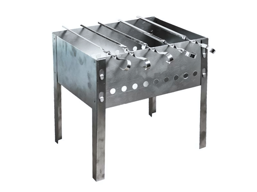 Мангал разборный 350*250*140*0,5мм + 5 шампуров, в коробке "Костерок"