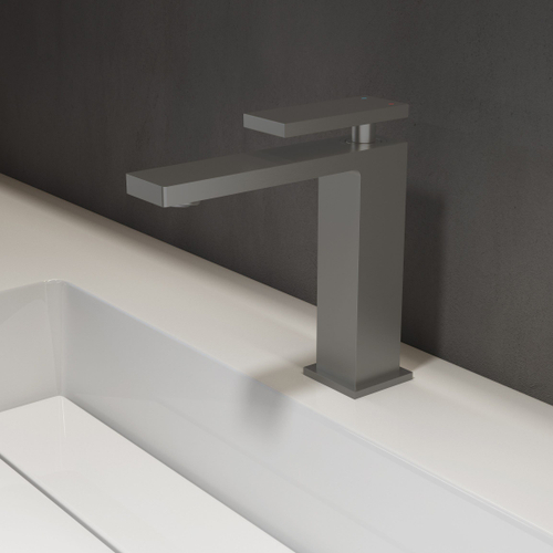 Смеситель для раковины Vincea Dice VBF-2DS1GM однорычажный, вороненая сталь