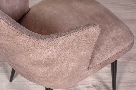 Стул с подлокотниками HUNT, 360гр., иск. замша Apache 9 Dark Beige, опоры черные, конус